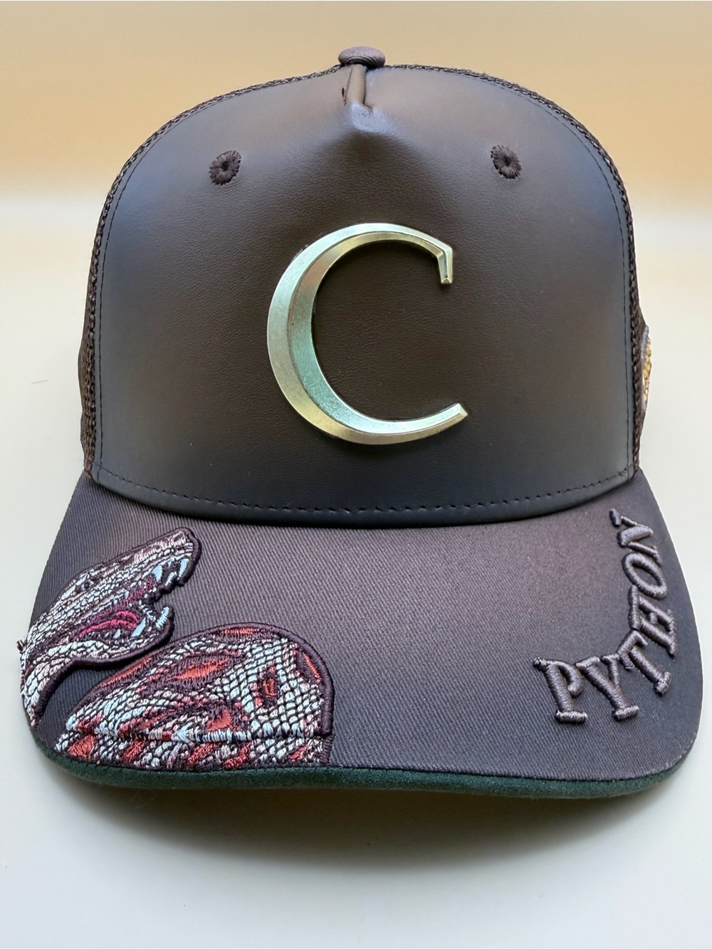NEW Cuadra Python Snapback Hat – Café/Brown